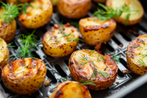 Batata pré cozida na airfryer crocante com ervas e alho