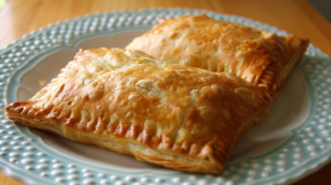 Pastel com massa de lasanha na airfryer recheado de queijo e presunto