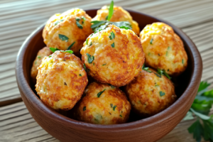 Bolinho de arroz sem farinha na Airfryer com gergelim e cebolinha