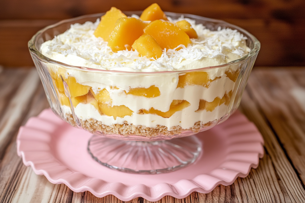 Pavê de Pêssego com Chocolate Branco: Sobremesa Deliciosa Pavê de Pêssego com Chocolate Branco: Sobremesa Deliciosa