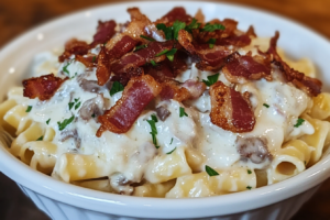 Macarrão ao MOLHO BRANCO com BACON: uma receita irresistível