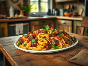 Macarrão com Alcatra: Uma Receita Irresistível e Saborosa