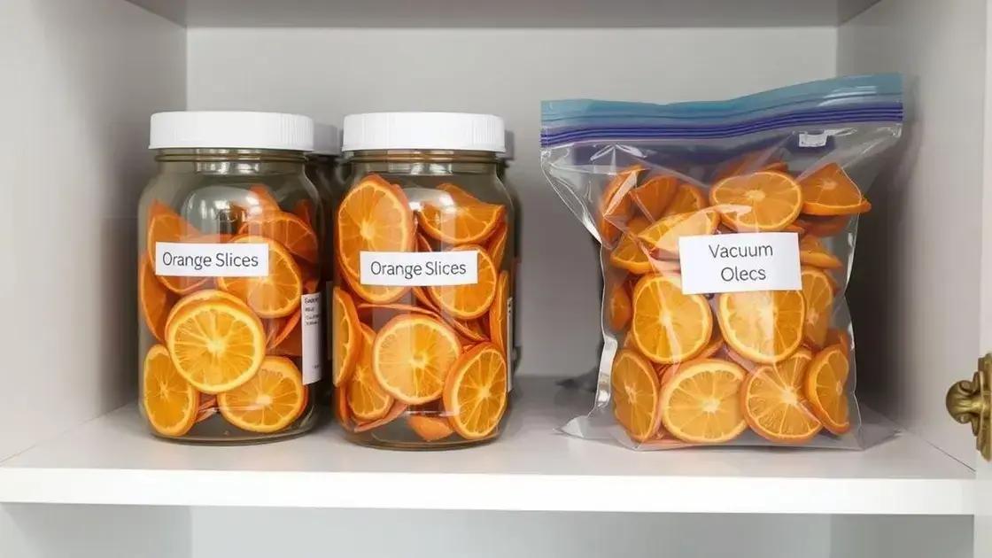 Armazenamento adequado da laranja desidratada