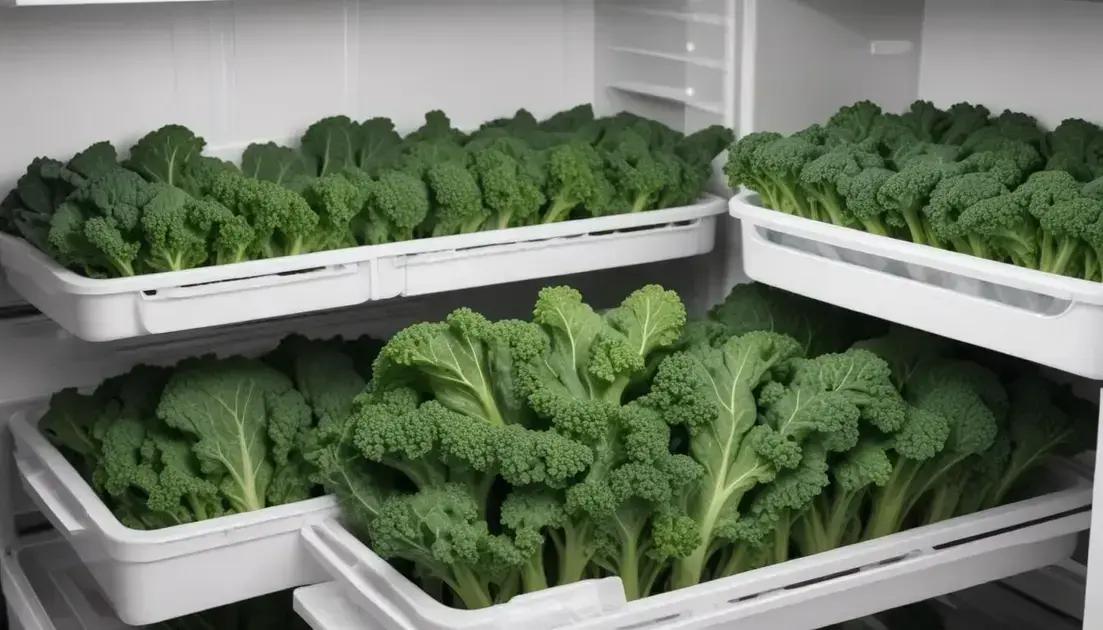 Organizando a couve na geladeira