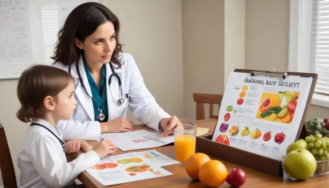 Consultando um pediatra sobre sucos