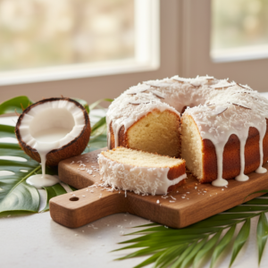 Bolo de Coco com Leite de Coco na Airfryer