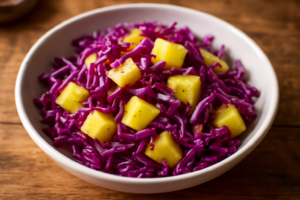 Salada de Repolho Roxo com Abacaxi