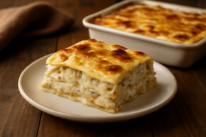 Lasanha de Bacalhau com Molho Branco